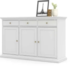 Garnero Arredamenti Mobili Arte Povera|Credenze Moderne-Credenza 143x92h cm shabby bianco opaco Avignon Gihome®