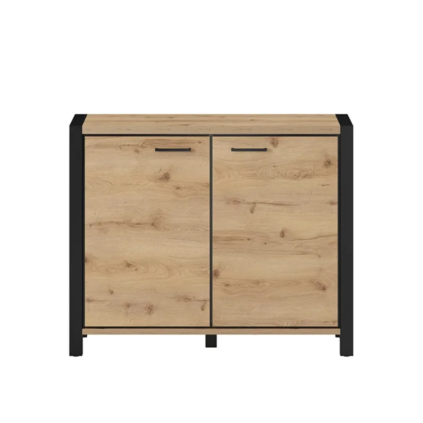Garnero Arredamenti Credenze Moderne-Credenza 112x91h cm soggiorno industrial quercia nero opaco Neive