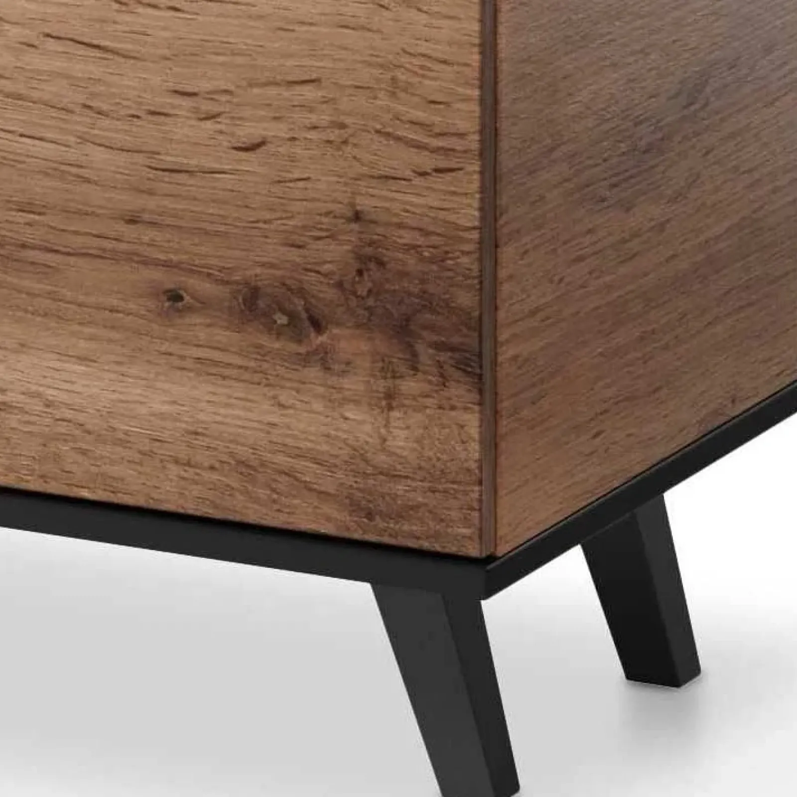 Garnero Arredamenti Credenze Moderne-Credenza 160x82h cm soggiorno design industrial rovere nero Nandina