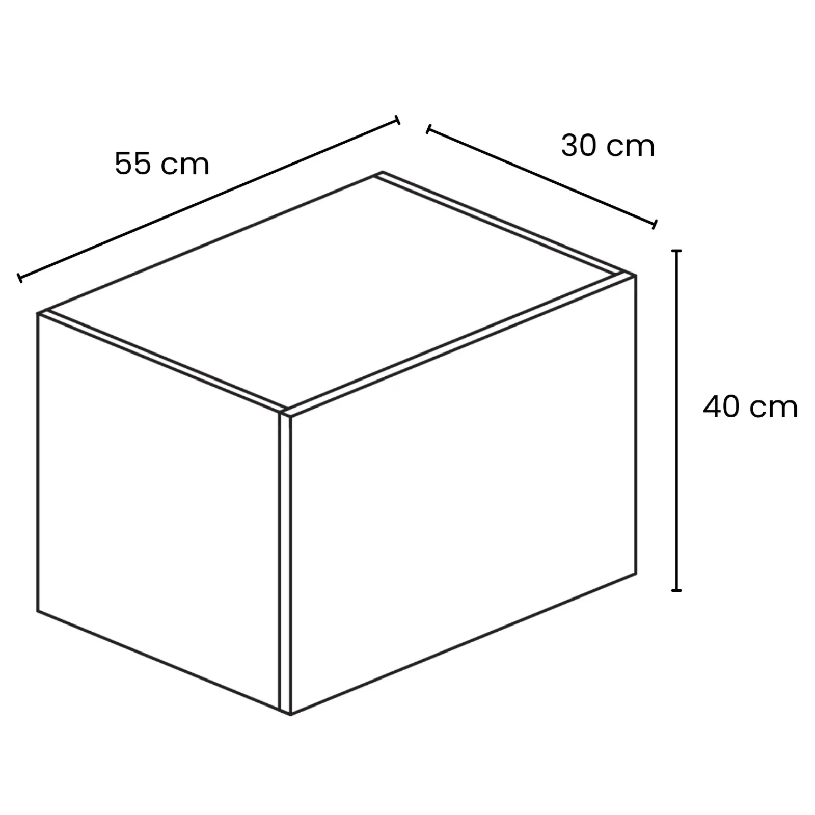 Garnero Arredamenti Mensole E Pensili-Cubo da terra 55x40h cm 1 anta reversibile rovere scuro Sunset Noce