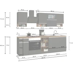 Garnero Arredamenti Cucine Complete|Cucine Complete-Cucina 255cm componibile lineare moderna antracite grigio pietra Gourmet Pure Antracite - Grigio pietra