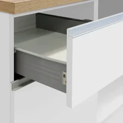 Garnero Arredamenti Cucine Complete|Cucine Complete-Cucina 255cm componibile lineare moderna bianco rovere Gourmet Prestige Bianco Lucido - Rovere