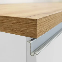 Garnero Arredamenti Cucine Complete|Cucine Complete-Cucina 255cm componibile lineare moderna bianco rovere Gourmet Pure Bianco Lucido - Rovere