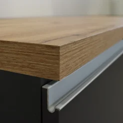 Garnero Arredamenti Cucine Complete|Cucine Complete-Cucina 255cm componibile lineare moderna antracite rovere Gourmet Elegance Antracite - Rovere