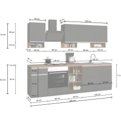 Garnero Arredamenti Cucine Complete|Cucine Complete-Cucina 255cm componibile lineare moderna bianco grigio pietra Gourmet Elegance Bianco Lucido - Grigio pietra