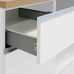 Garnero Arredamenti Cucine Complete|Cucine Complete-Cucina 255cm componibile lineare moderna bianco rovere Gourmet Elegance Bianco Lucido - Rovere