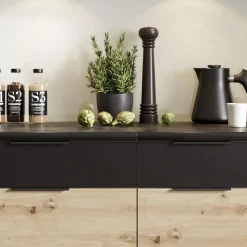 Garnero Arredamenti Cucine Complete|Cucine Complete-Cucina 260cm moderna componibile standard quercia nero Terry