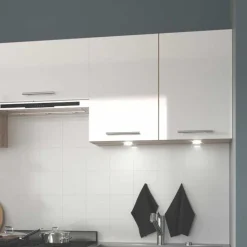 Garnero Arredamenti Cucine Complete|Cucine Complete-Cucina 200cm moderna componibile lineare bianca rovere Matrix Bianco