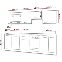 Garnero Arredamenti Cucine Complete|Cucine Complete-Cucina 240cm moderna componibile lineare bianco nero Wine