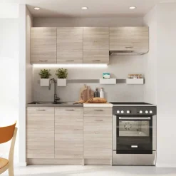 Garnero Arredamenti Cucine Complete|Cucine Complete-Cucina 180cm moderna lineare componibile sonoma Dalia Rovere