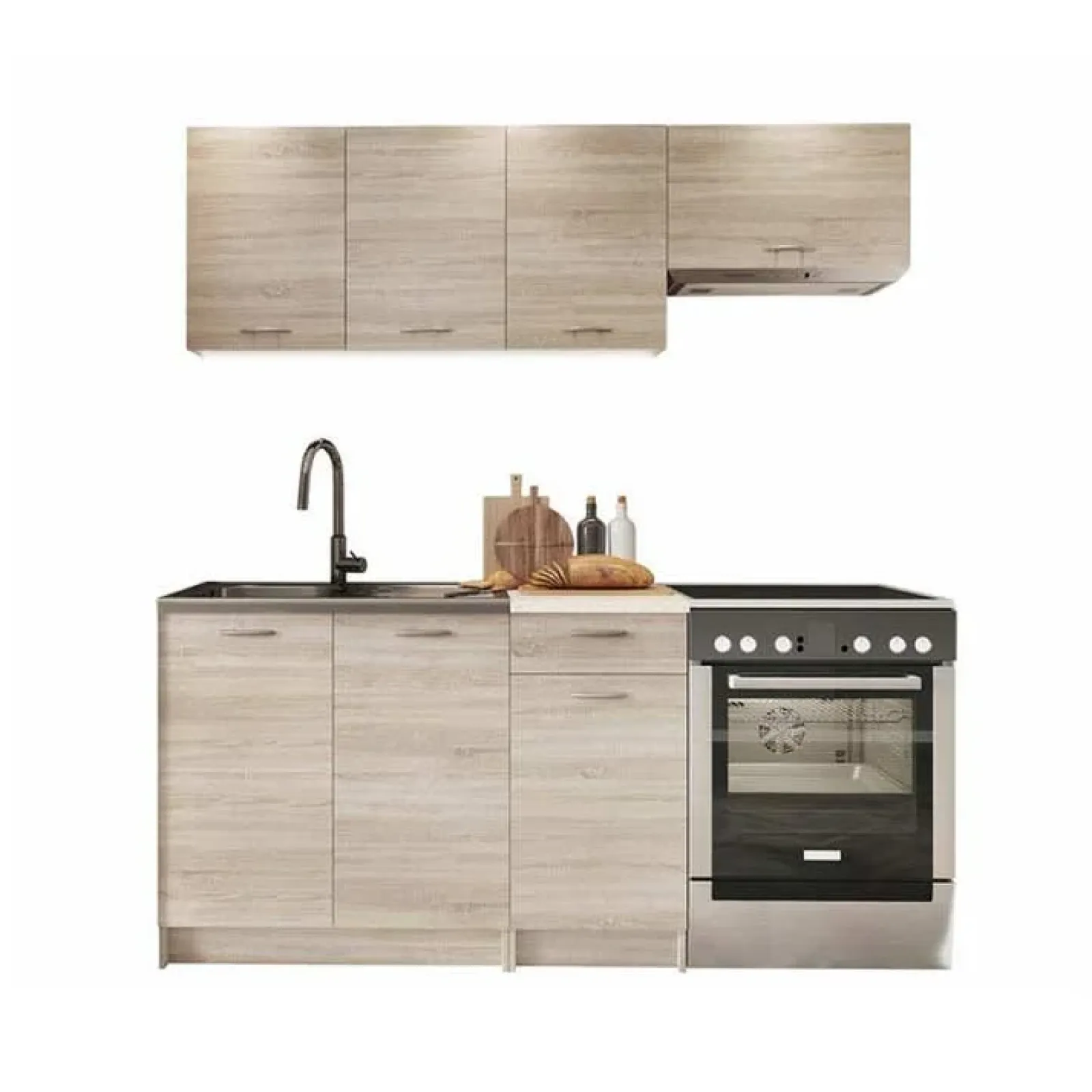 Garnero Arredamenti Cucine Complete|Cucine Complete-Cucina 180cm moderna lineare componibile sonoma Dalia Rovere