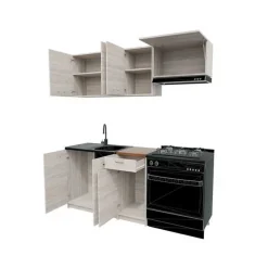 Garnero Arredamenti Cucine Complete|Cucine Complete-Cucina 180cm moderna lineare componibile sonoma Dalia Rovere