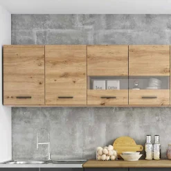 Garnero Arredamenti Cucine Complete|Cucine Complete-Cucina 260cm moderna lineare standard rovere grigio Cook Antracite - Rovere