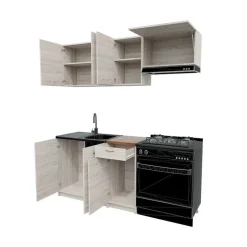 Garnero Arredamenti Cucine Complete|Cucine Complete-Cucina 180cm moderna lineare soggiorno Dalia Quercia