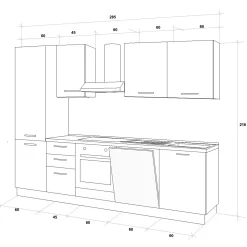 Garnero Arredamenti Cucine Complete|Cucine Complete-Cucina 285cm reversibile moderna lineare rovere antracite GourmetSpace