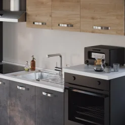 Garnero Arredamenti Cucine Complete|Cucine Complete-Cucina 300cm reversibile moderna lineare rovere antracite ChefStyle