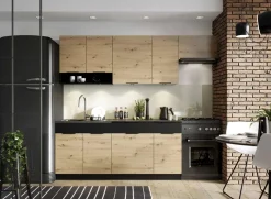 Garnero Arredamenti Cucine Complete|Cucine Complete-Cucina moderna componibile 240cm quercia nero Terry