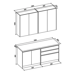 Garnero Arredamenti Cucine Complete|Cucine Complete-Cucina moderna lineare 180cm quercia antracite Amber