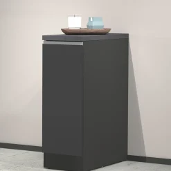 Garnero Arredamenti Scaffali E Dispense-Dispensa cucina bassa 30x85h cm scorrevole antracite grigio pietra Gourmet Antracite - Grigio pietra