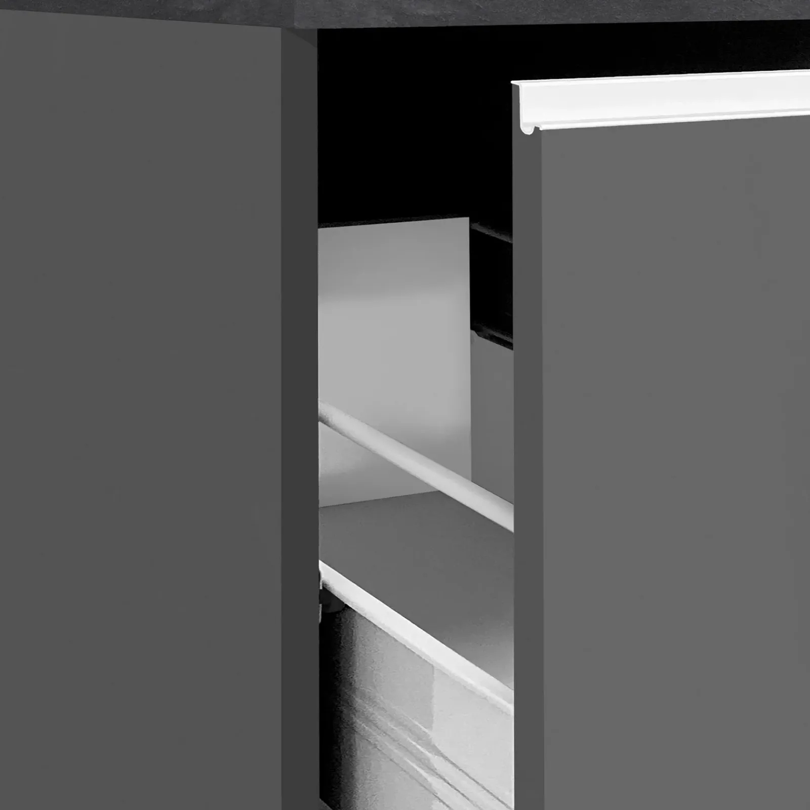 Garnero Arredamenti Scaffali E Dispense-Dispensa cucina bassa 30x85h cm scorrevole antracite grigio pietra Gourmet Antracite - Grigio pietra