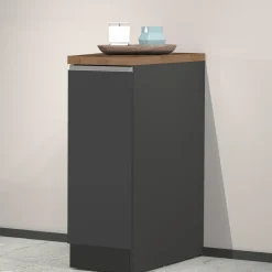 Garnero Arredamenti Scaffali E Dispense-Dispensa cucina bassa 30x85h cm scorrevole antracite rovere Gourmet Antracite - Rovere