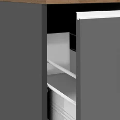 Garnero Arredamenti Scaffali E Dispense-Dispensa cucina bassa 30x85h cm scorrevole antracite rovere Gourmet Antracite - Rovere