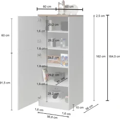 Garnero Arredamenti Scaffali E Dispense-Dispensa cucina 60x165h cm 4 ripiani antracite rovere Gourmet Antracite - Rovere