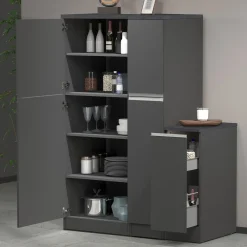 Garnero Arredamenti Scaffali E Dispense-Dispensa cucina 60x165h cm 4 ripiani antracite grigio pietra Gourmet Antracite - Grigio pietra