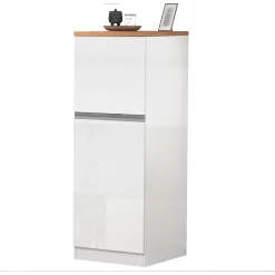 Garnero Arredamenti Scaffali E Dispense-Dispensa cucina 60x165h cm 4 ripiani bianco rovere Gourmet Bianco Lucido - Rovere