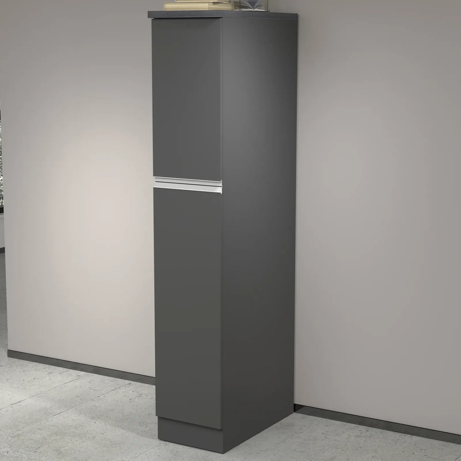 Garnero Arredamenti Scaffali E Dispense-Dispensa cucina 30x165h cm scorrevole antracite grigio pietra Gourmet Antracite - Grigio pietra