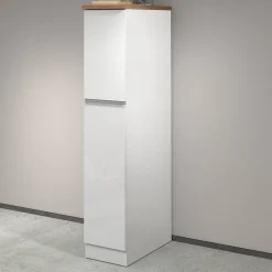 Garnero Arredamenti Scaffali E Dispense-Dispensa cucina 30x165h cm scorrevole bianco rovere Gourmet Bianco Lucido - Rovere