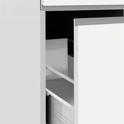 Garnero Arredamenti Scaffali E Dispense-Dispensa cucina 30x165h cm scorrevole bianco rovere Gourmet Bianco Lucido - Rovere