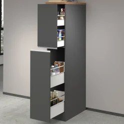 Garnero Arredamenti Scaffali E Dispense-Dispensa cucina 30x165h cm scorrevole antracite rovere Gourmet Antracite - Rovere