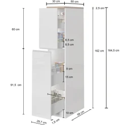 Garnero Arredamenti Scaffali E Dispense-Dispensa cucina 30x165h cm scorrevole antracite rovere Gourmet Antracite - Rovere