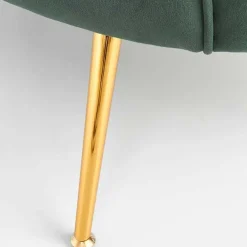 Garnero Arredamenti Divani Lineari-Divanetto 2 posti imbottito 131x77cm in velluto verde gambe oro Gabriella Tessuto Vellutino Verde