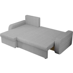 Garnero Arredamenti Divani Angolari|Divani Letto-Divano angolare letto 238x147cm 3 posti velluto a coste grigio Flow Velluto Poso Grigio