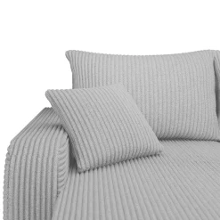 Garnero Arredamenti Divani Angolari|Divani Letto-Divano angolare letto 238x147cm 3 posti velluto a coste grigio Flow Velluto Poso Grigio