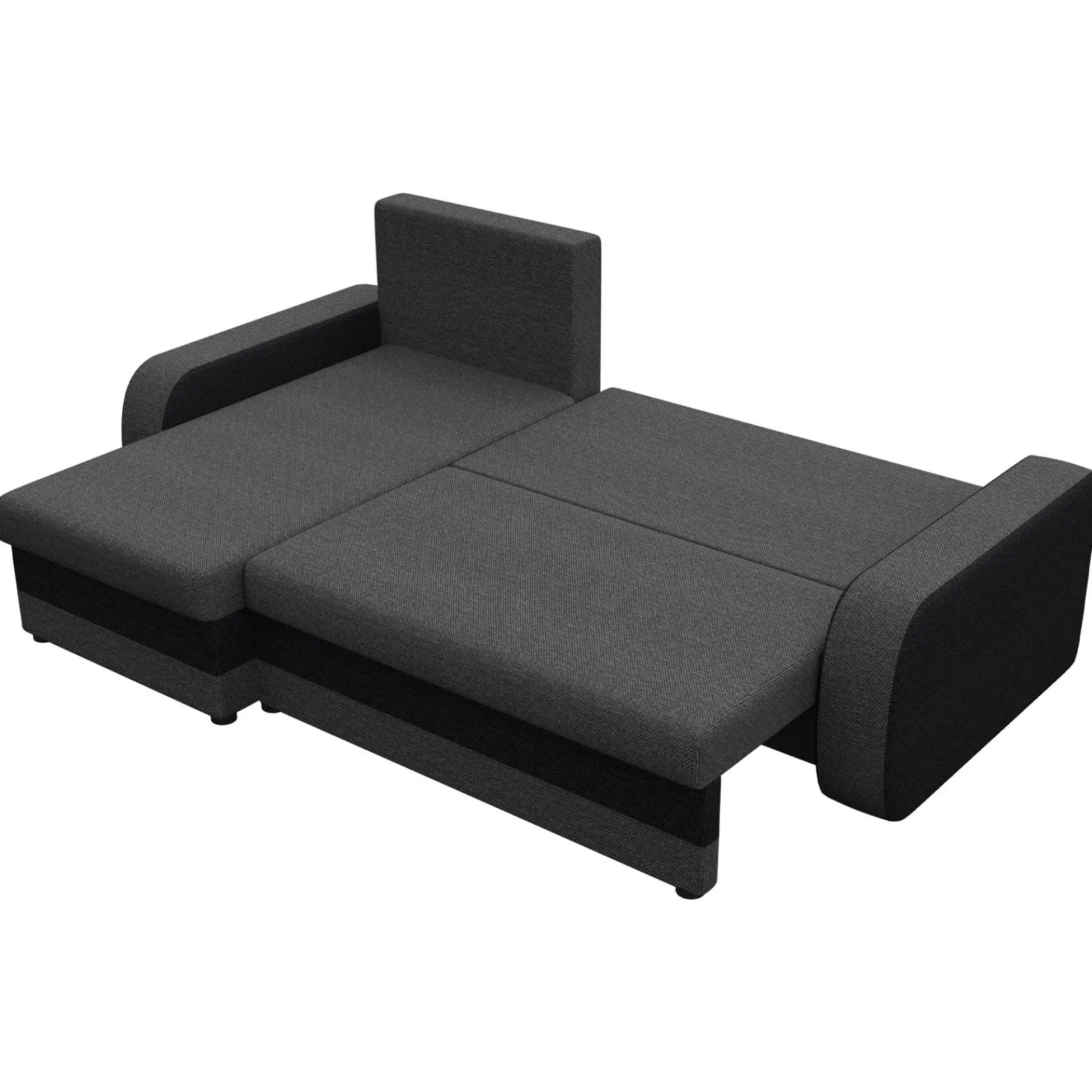 Garnero Arredamenti Divani Angolari|Divani Letto-Divano angolare letto 238x147cm 3 posti grigio scuro nero Flow Tessuto 100% polipropilene Grigio