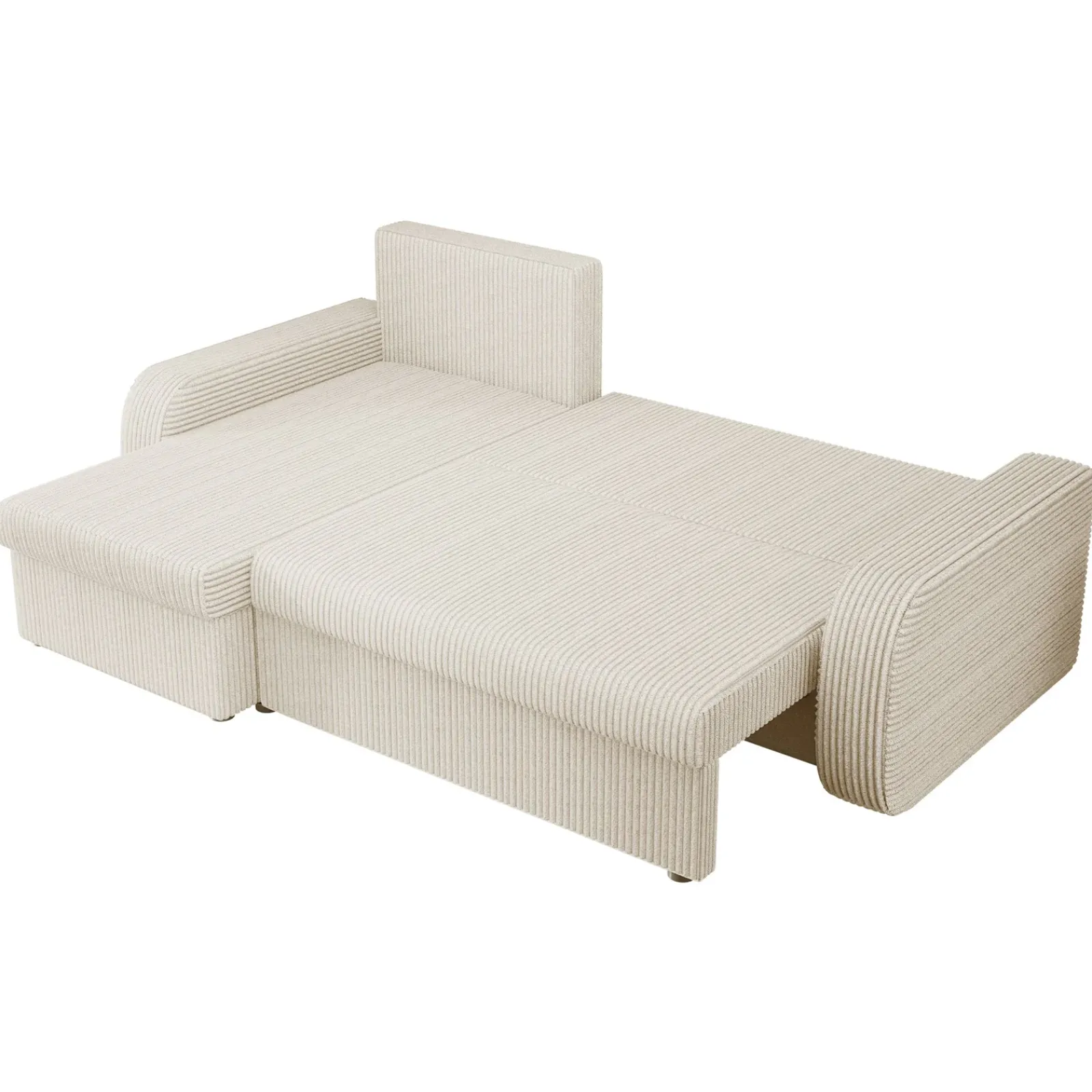 Garnero Arredamenti Divani Angolari|Divani Letto-Divano angolare letto 238x147cm 3 posti velluto a coste beige Flow Velluto Poso Beige