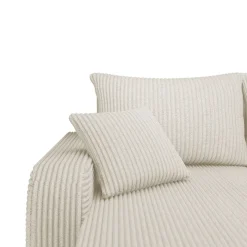 Garnero Arredamenti Divani Angolari|Divani Letto-Divano angolare letto 238x147cm 3 posti velluto a coste beige Flow Velluto Poso Beige