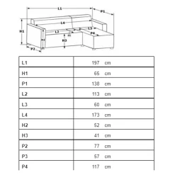 Garnero Arredamenti Divani Angolari-Divano angolare reversibile 3 posti 197cm bianco antracite Sullivan