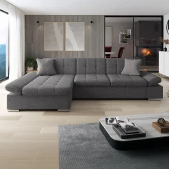 Garnero Arredamenti Divani Angolari|Divani Letto-Divano con angolo a sinistra 4 posti 278x161cm grigio Artemio