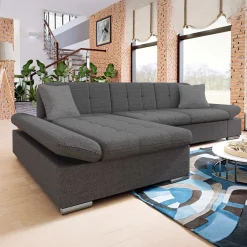 Garnero Arredamenti Divani Angolari|Divani Letto-Divano con angolo a sinistra 4 posti 278x161cm grigio Artemio