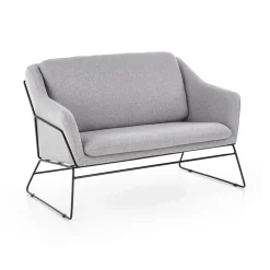 Garnero Arredamenti Divani Lineari-Divano imbottito moderno 125x83cm grigio nero Erminia 2
