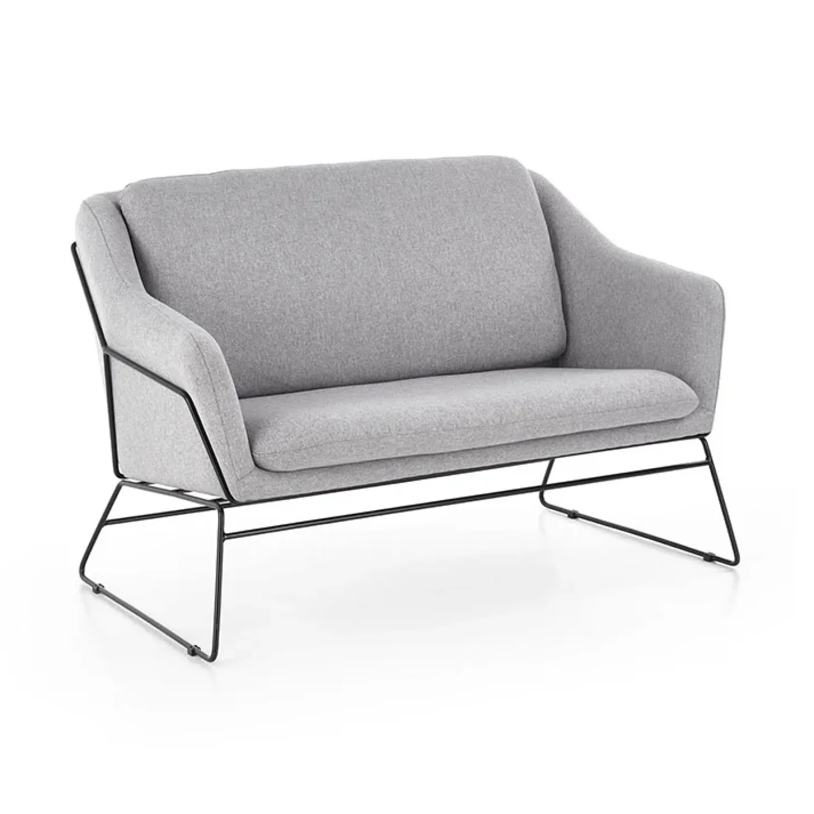 Garnero Arredamenti Divani Lineari-Divano imbottito moderno 125x83cm grigio nero Erminia 2