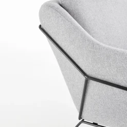 Garnero Arredamenti Divani Lineari-Divano imbottito moderno 125x83cm grigio nero Erminia 2