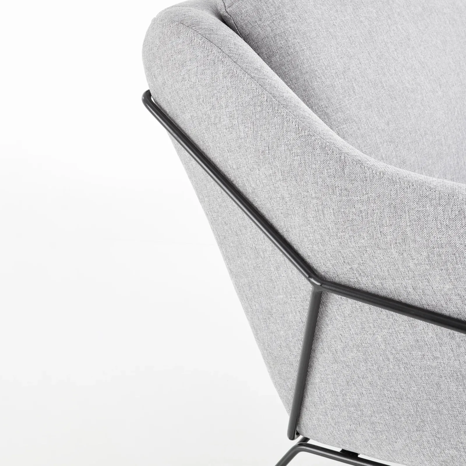 Garnero Arredamenti Divani Lineari-Divano imbottito moderno 125x83cm grigio nero Erminia 2