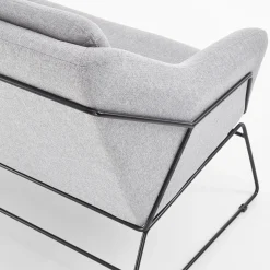 Garnero Arredamenti Divani Lineari-Divano imbottito moderno 125x83cm grigio nero Erminia 2