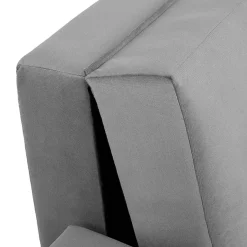 Garnero Arredamenti Divani Lineari|Divani Letto-Divano letto 2 posti 133cm imbottito in tessuto grigio Isidore Tessuto Trama Fine Tatum Grigio Chiaro