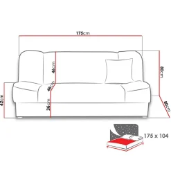 Garnero Arredamenti Divani Lineari|Divani Letto-Divano letto 2 posti 182cm pieghevole senza braccioli beige Rollo Tessuto Orinoco Beige